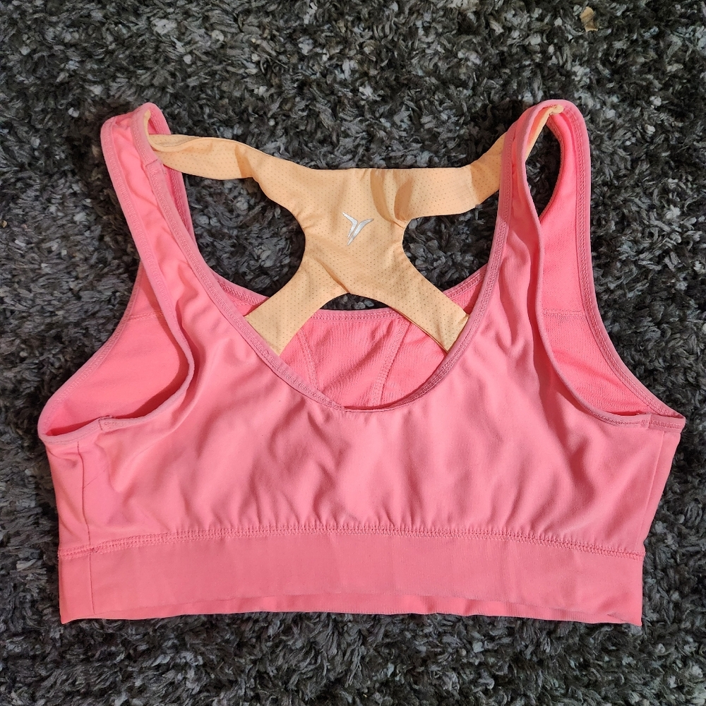 Active USA Coral and Peach Sports Bra - Picture 2 of 3